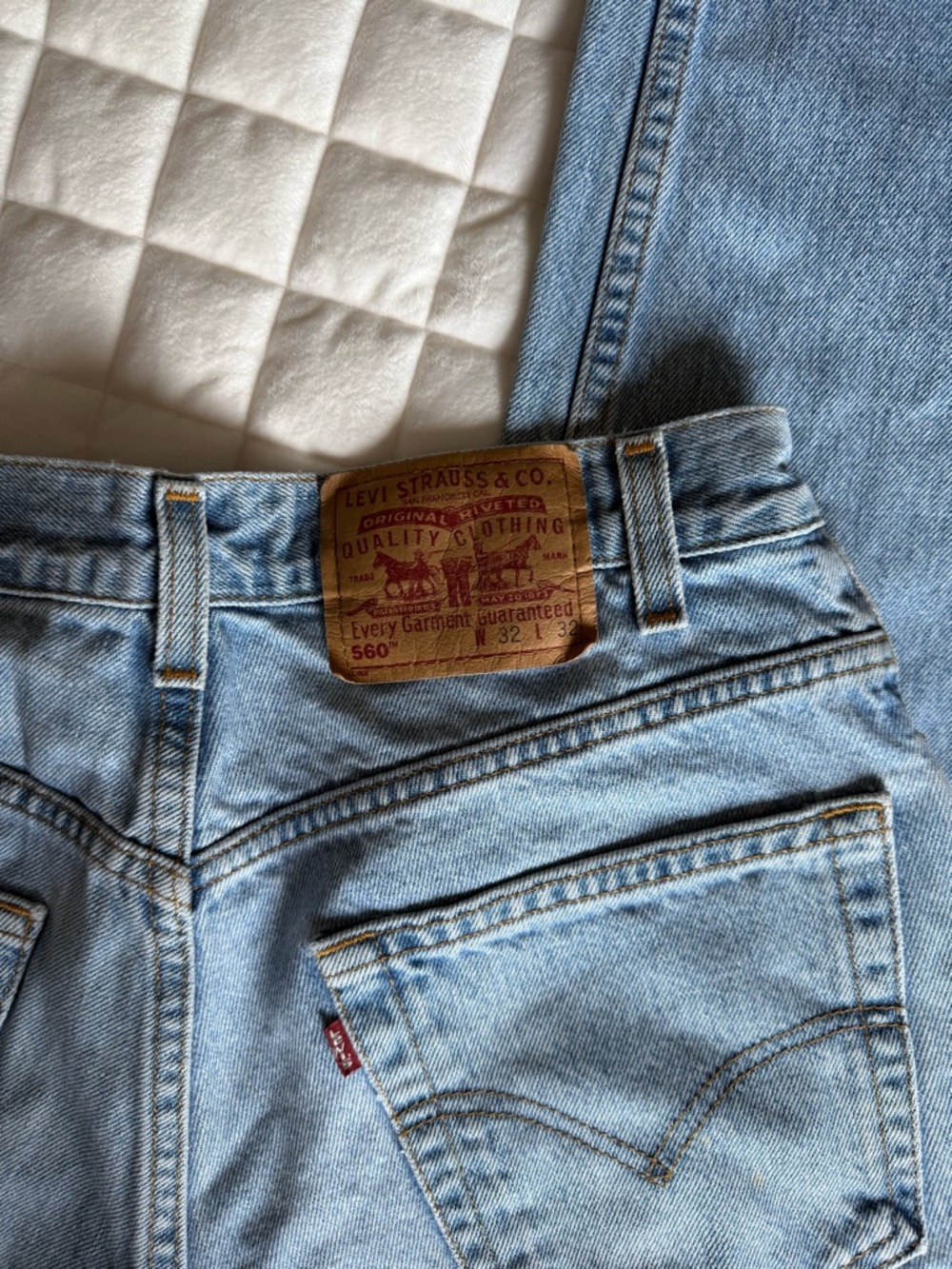 Light Blue Vintage Levi Men's Classic Taper 506 Jeans